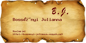 Bossányi Julianna névjegykártya