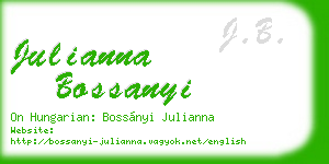 julianna bossanyi business card